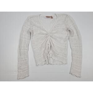 Willow & Root White Knit‎ Womens Small Cardigan Lightweight Spring Summer 426281